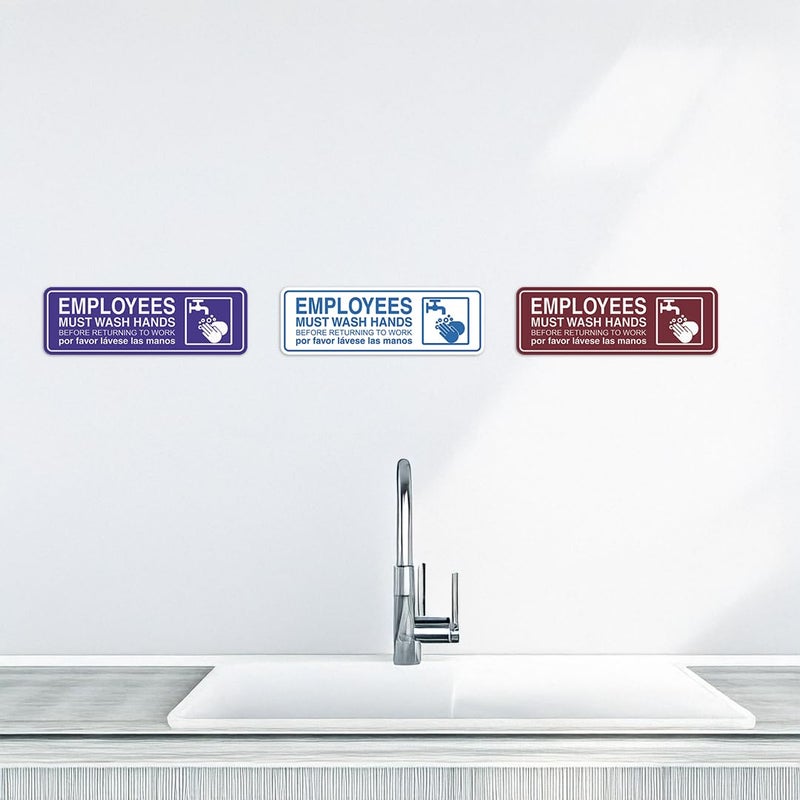 All Quality Standard Employees Must Wash Hands Door/Wall Sign - Black/Gold - Small - Image 4